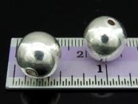 KW-007 Thai karen hill tribe handmade silver 2 smooth shiny round ball bead 