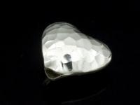 KB-018 Thai karen hill tribe handmade silver 3 hammered puffed heart shape bead