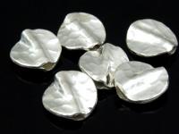 KV-045 Thai karen hill tribe handmade silver 4 Hammered round disc bead