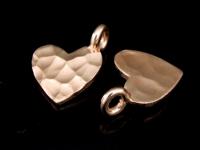 KZ-101 24K rose gold vermeil thai karen hill tribe handmade silver 4 hammered heart shape charm