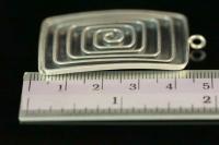 5KH-010 thai karen hill tribe silver 1 spiral print rectangle disc charm