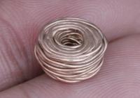KZ-217 24K rose gold vermeil thai karen hill tribe handmade silver 1 wire erap bead 