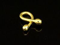 KG-168 24K gold vermeil 5 thai karen hill tribes handmade silver bend bar bead 