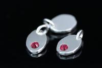 8KH-132 thai karen hill tribe silver 1 pebble charm open jump ring with swarovski crystal birthstone(Jul:Ruby)