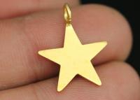 KG-545 Thai karen hil tribes silver 3 gold vermeil large die cut star shape charm 16.0 mm
