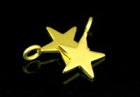 KG-542 thai karen hil tribes silver 6 gold vermeil mini die cut star shape charm 10.0 mm.