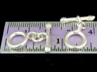 KR-016 Thai karen hill tribe handmade silver 3 small plain round toggle