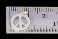 7KH-084 Thai karen hill tribe hanamade silver 2 matt peace sign charm 10.0 mm