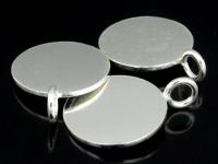 7KH-055 Thai karen hill tribe handmade silver 2 simple plain round disc charm 