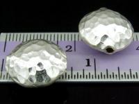 KV-006 Thai karen hill tribe handmade silver 2 hammered round puffy bead