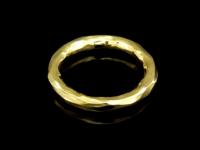 KG-367 24K gold vermeil Karen hill tribe handmade silver 2 hammered round hoop