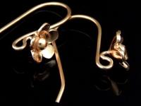 KZ-194 Thai karen hill tribes handmade 24K rose gold vermeil over silver pair wild flower earring 