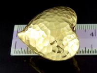 KG-093 24K gold vermeil 1 thai karen hill tribes handmade silver hammered puffed heart beads