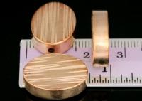 KZ-221 Thai karen hill tribe silver 2 rose gold vermeil line hammered scratch cylinder oval shaped bead