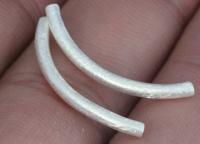 KC-014 Thai karen hill tribe hanamade silver 10 brushed curve tube bead
