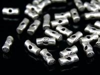 KP-006 Thai karen hill tribe handmade silver 10 daisy print round bar bead 