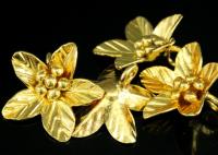 KG-561 Thai karen hill tribes handmade silver 2 gold vermeil wild flower charm