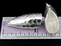 7KH-009 Thai karen hill tribe handmade silver 2 hammered curve petal charm