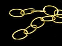 KG-439 24K gold vermeil Karen hill tribe handmade silver 24 Inches oval link chain