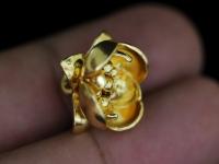 KG-490 Thai karen hill tribe silver 1 gold vermeil flower charm