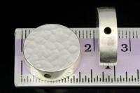 KV-036 Thai karen hill tribe handmade silver 2 hammered cylinder round shaped bead