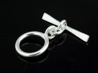 KR-026 Thai karen hill tribe handmade silver 4 hammered flat round toggle