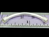 KS-048 Thai karen hill tribe handmade silver 1 plain curved tube bead 