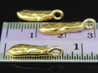 KG-248 24K gold vermeil Karen hill tribe handmade silver 3 hammered solid bar charm 