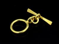 KG-453 24K gold vermeil Karen hill tribe handmade silver 2 hammered flat round toggle