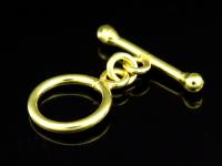 KG-283 24K gold vermeil 3 thai karen hill tribes handmade silver dot end plain toggle