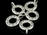 3KH-025 Thai Karen hill tribe Silver 2 white color flower print charm