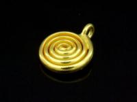 KG-489 24K gold vermeil Karen hill tribe handmade silver 2 swirl wire round dics charm