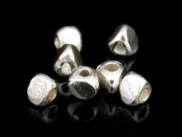 KJ-004 Thai karen hill tribe handmade silver 30 mini plain 3 facet bead