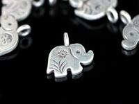KA-094 thai karen hill tribe silver 4 elephant diecut charm