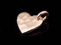 KZ-099 24K rose gold vermeil thai karen hill tribe handmade silver 5 hammered heart shape charms (Not fix hoop)