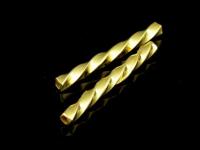 KG-358 24K Gold vermeil thai karen hill tribe handmade silver  10 Silver screw tube bead