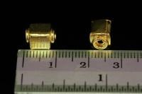 KG-216 thai karen hill tribes silver 4 gold vermeil cube bead