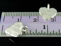 3KH-100 Thai karen hill tribe handmade silver 6 hammered heart shape charm (Single side)