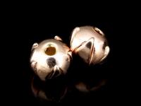 KZ-013 24K rose gold vermeil thai karen hill tribe handmade silver 4 plain lotus bead