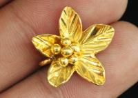 KG-561 Thai karen hill tribes handmade silver 2 gold vermeil wild flower charm