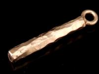 KZ-065 24K rose gold vermeil thai karen hill tribe handmade silver 2 hammered stick charm 