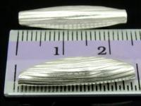 KS-029 Thai karen hill tribe handmade silver 2 scatch bicone bead 