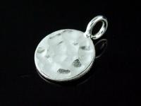 3KH-086 Thai karen hill tribe handmade silver 4 hammered round disc charm