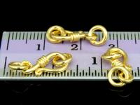 KG-356 24K Gold vermeil thai karen hill tribes handmade silver 4 small shiny snake clasp
