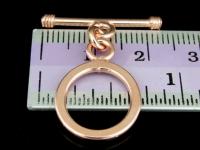 KZ-107 24K Rose gold vermeil thai karen hill tribes handmade silver 1 flat oval toggle