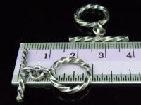 8KH-025 Thai karen hill tribe handmade silver 2 black&white screw bar toggle