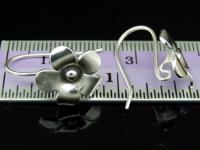 6KH-019 Thai karen hill tribe hanamade silver black & black piar wild flower earring 