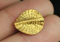 KG-108 Thai karen hill tribe handmade silver 2 gold vermeil hammered round disc bead