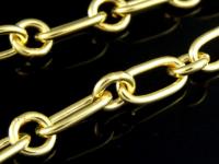 KG-247 24k gold vermeil karen hill tribe handmade silver plain link chain 24