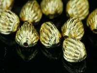 KG-436 Thai karen hill tribe silver 4 gold vermeil fancy facet bead